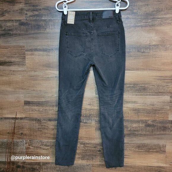 Madewell Jeans 26 Curvy Skinny High Rise Tummy Control Black Sea Wash H6389 NWT - Picture 2 of 15